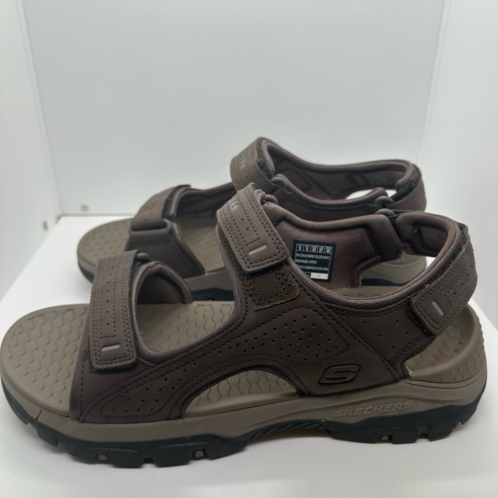 Skechers Men’s Relaxed Fit Tresmen Garo Chocolate Sandals #204105 Size 9 Wide - Picture 3 of 11